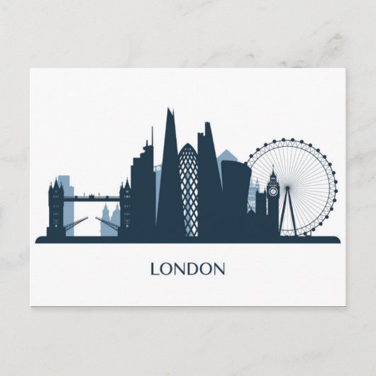 London City Skyline Postkarte (Vorderseite)