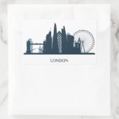 London City Skyline Rechteckiger Aufkleber (Tasche)