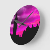 London City Sunset Runde Wanduhr (Winkel)