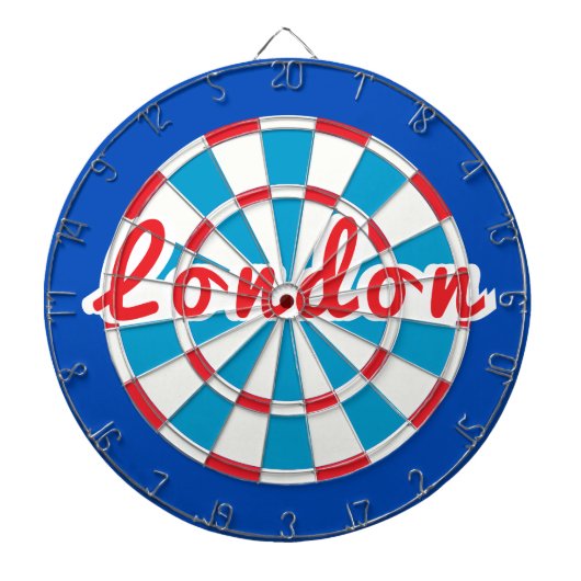 LONDON Classic Blue Red White Patriotic Design Dartscheibe (vorne)
