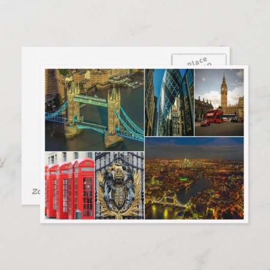 London Collage uk City Travel City City Postkarte (Vorne/Hinten)