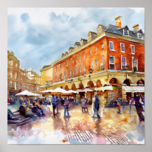 London - Covent Garden Piazza, (A), Aquarell Poster