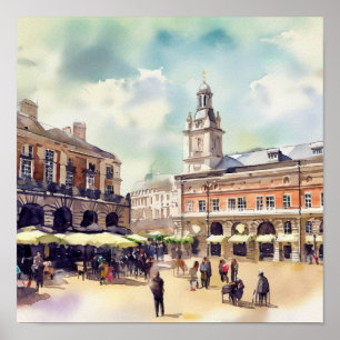 London - Covent Garden Piazza, (D), Aquarell Poster