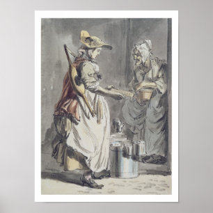 London Cries: Eine Milchmagd, c.1759 (Feder & Tint Poster