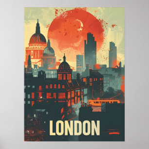 London Dark Vintage Kunst Poster