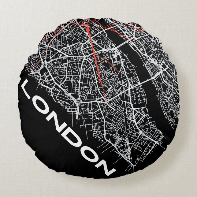 London Design Pillow Rundes Kissen (Vorderseite)