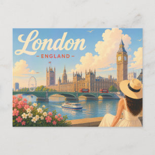 London - Die Dame mit dem Hut Reise-Postkarte Postkarte