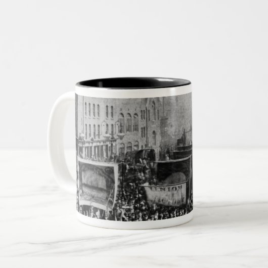 London-Dock-Streik, 1889 Zweifarbige Tasse (Vorderseite Links)