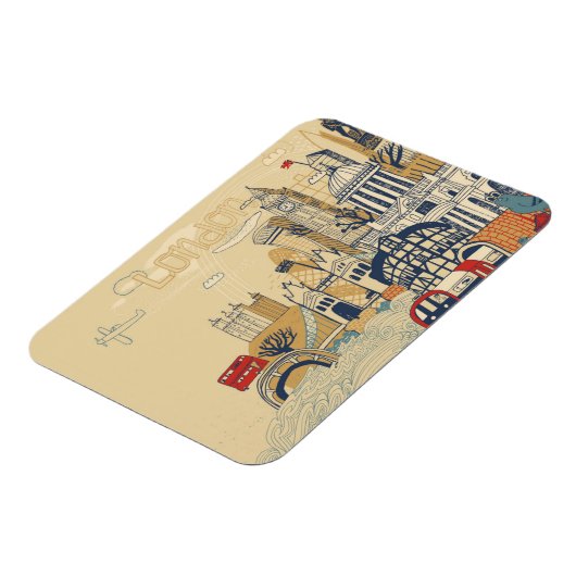 London Doodle Scene Magnet (Linke Seite)