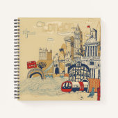 London Doodle Scene Notizblock (Vorderseite)