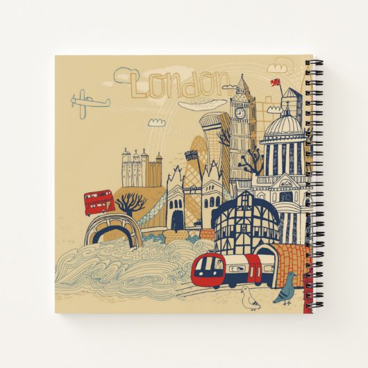 London Doodle Scene Notizblock (Rückseite)