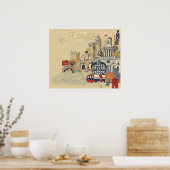 London Doodle Scene Poster (Küche)