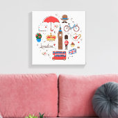 London Doodles Leinwanddruck (Insitu (Wohnzimmer))