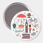 London Doodles Magnet (Vorderseite/Rückseite)