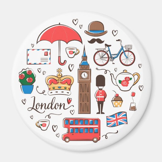London Doodles Magnet (Vorne)