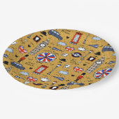 London Doodles Pappteller (Schrägansicht)