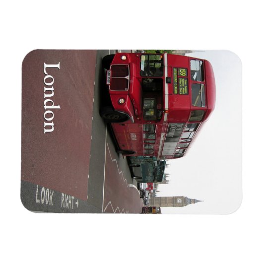 London Doppeldecker-Bus kundenspezifisch Magnet (Horizontal)