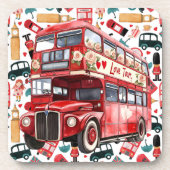 London Double Deck Bus Getränkeuntersetzer (Vorderseite)