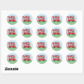 London Double Decker Bus Kindergeburtstag Sticker (Blatt)