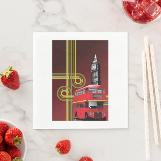 London Double Decker Bus Napkins Serviette (Beispiel)