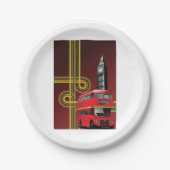 London Double Decker Bus Paper Plates Pappteller (Vorderseite)