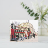 London Double Decker Bus Postkarte (Stehend Vorderseite)