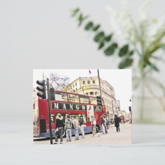 London Double Decker Bus Postkarte (Stehend Vorderseite)