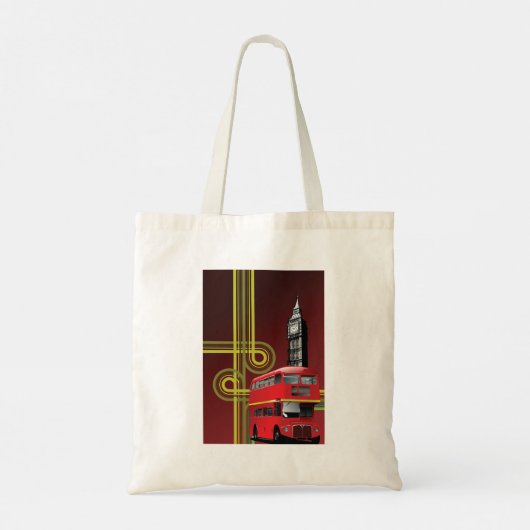 London Double Decker Bus Tote Bag Tragetasche (Rückseite)