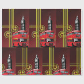 London Double Decker Bus Wrapping Paper Geschenkpapier (Flach)