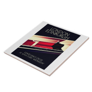 London Edinburgh Locomotive Vintages Poster Fliese