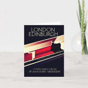 London Edinburgh Lokomotive Vintage Poster Feiertagskarte