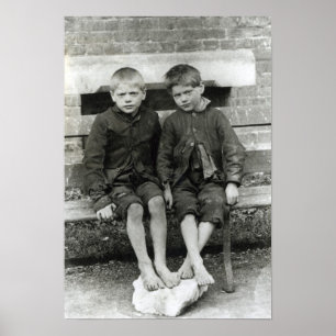 London-Elendsviertel, die Jungen Poster