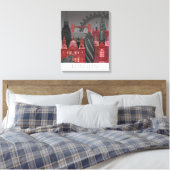 London Elevations by Night - Red Leinwanddruck (Insitu (Schlafzimmer))
