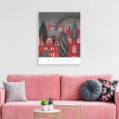 London Elevations by Night - Red Leinwanddruck (Insitu (Wohnzimmer))