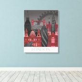 London Elevations by Night - Red Leinwanddruck (Insitu (Holzboden))
