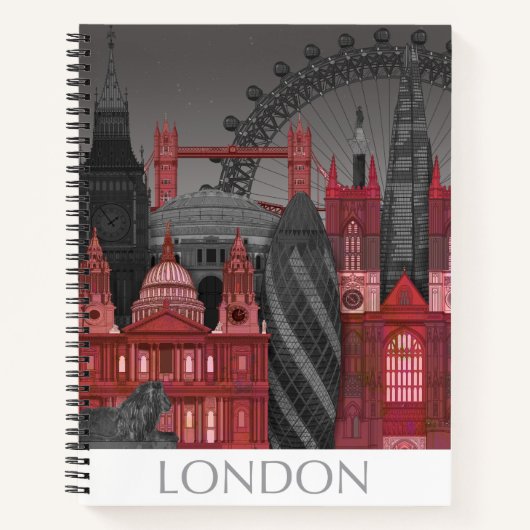 London Elevations by Night - Red Notizblock (Vorderseite)