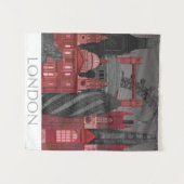 London Elevations by Night - Red Wandteppich (Vorderseite (Horizontal))