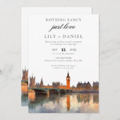 London Elopement Wedding Reception Einladung (Vorne/Hinten)