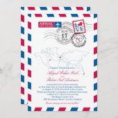 London England Airmail | Hochzeit Einladung (Vorne/Hinten)