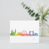 London England Aquarell bunt britischer Regenbogen Postkarte (Stehend Vorderseite)