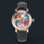 London, England Armbanduhr<br><div class="desc">Global Travel III by Farida Zaman. Image feys London,  England with various famous landmarks and iconic elements of the city. | SID23322</div>