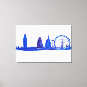 London England Art Brücke Skyline Vintage Leinwanddruck