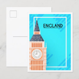 London England Art Travel Illustration Postkarte