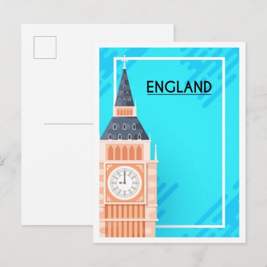 London England Art Travel Illustration Postkarte (Vorne/Hinten)