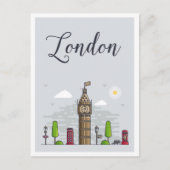 London England Art Travel Illustration Postkarte (Vorderseite)