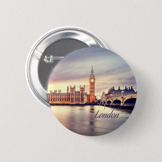 London England Big Ben Button (Vorne & Hinten)