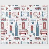 London England Big Ben English Flag Queen's Guard Geschenkpapier (Flach)