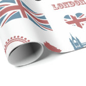 London England Big Ben English Flag Queen's Guard Geschenkpapier (Rolleneckpunkt)