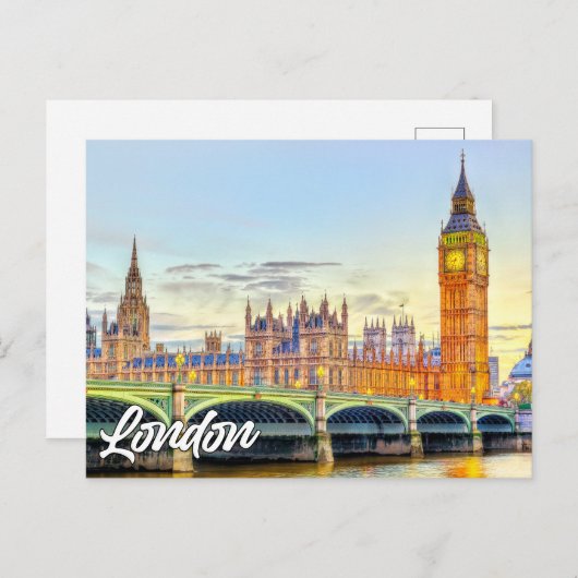 London, England | Big Ben Postkarte (Vorne/Hinten)