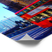 London England Big Ben Red Bus Poster (Ecke)